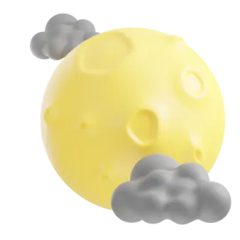 a yellow ball with black clouds around it
