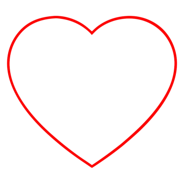 a red heart on a white background
