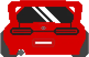a red car with the hood open