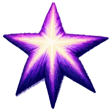 a purple star on a white background