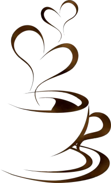 a cup of coffee with hearts on it