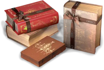 three books stacked on top of each other boxes