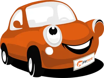 an orange car with a smiling face
