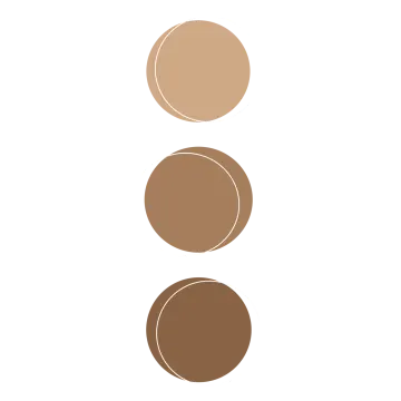 a set of three different shades of brown and beige