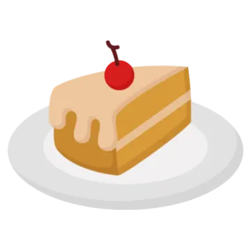 a piece of cake with a cherry on top