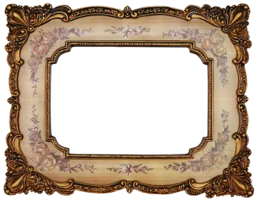 an ornate gold frame with a floral pattern