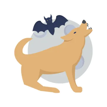 a dog with two bats in its mouth