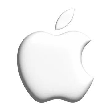 an apple logo on a white background