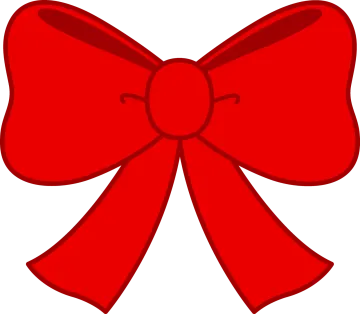 a red bow on a white background