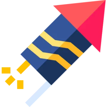 a red, yellow and blue kite with a white background