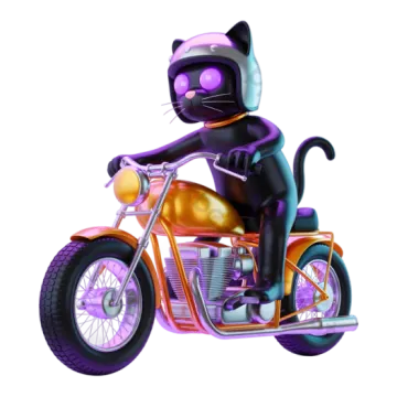 a cat is riding on a motorcycle