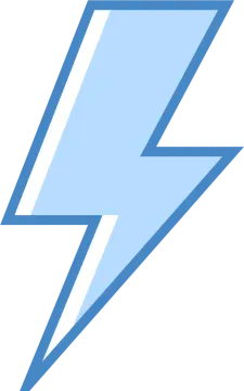 a blue lightning bolt