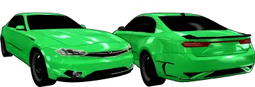 two green cars side by side
