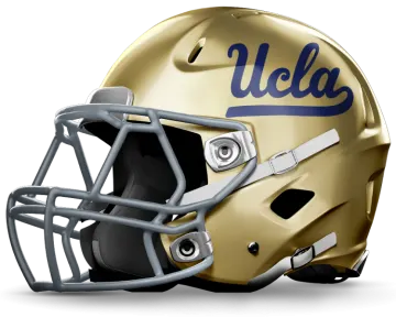 a football helmet with the ucla logo on it