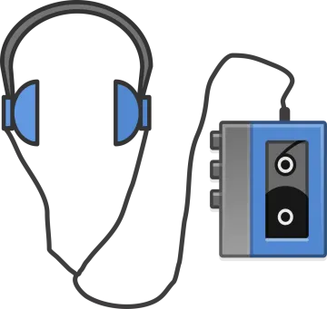 headphones and a cassette