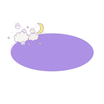 a purple circle with a cartoon cat sleeping on it