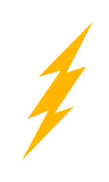 a yellow lightning bolt on white background