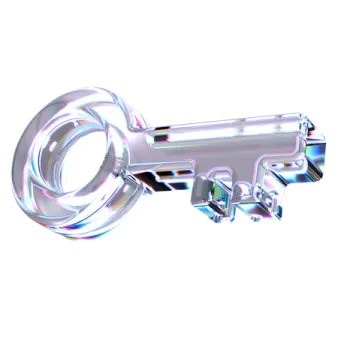 a metal key on a white background