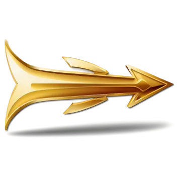 a gold arrow icon on a white background