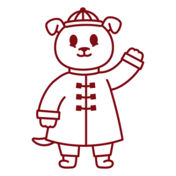 a drawing of a bear in a coat