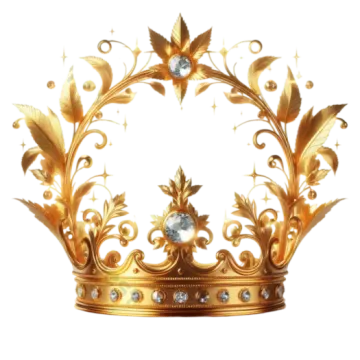 a gold crown with diamonds on it