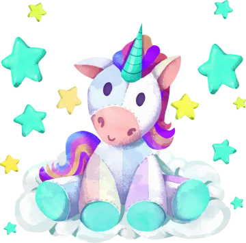 a unicorn sitting on top of a cloud