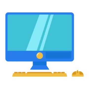 a computer with a mouse on it