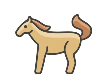a brown horse standing on a white background