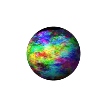 a black ope ball with green and blue colors