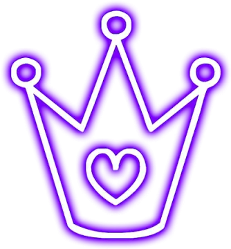 a purple crown with a heart on it
