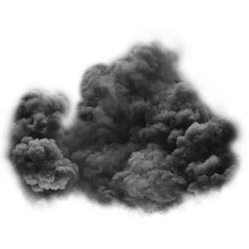 black smoke cloud isolated on white background
