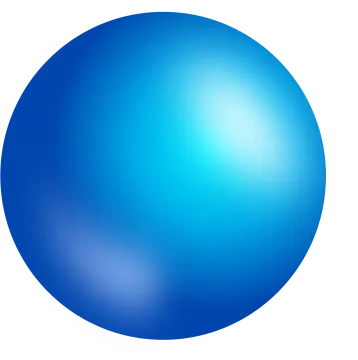 a blue ball on a white background