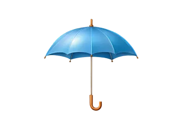 a blue umbrella on a white background