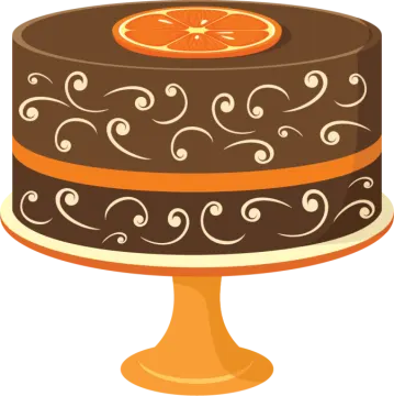 a chocolate cake with orange slices on top