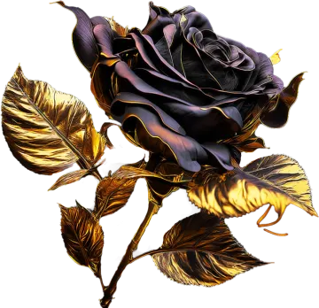 a black rose on a white background
