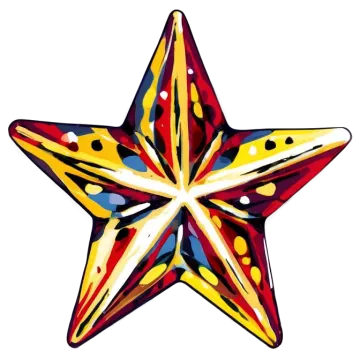 a colorful star on a white background