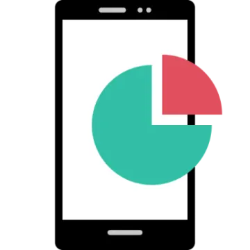 a smartphone with a pie pie on the screen