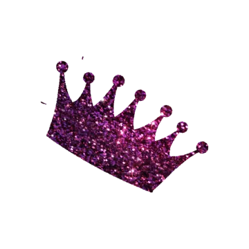a purple glitter crown on a white background
