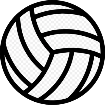 a black and white volleyball ball clipart