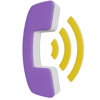 a purple and yellow phone with a white background