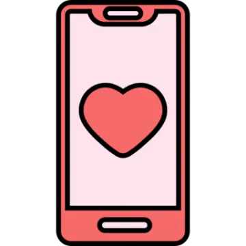 a phone with a heart on the screen