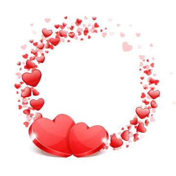 two hearts in the shape of a circle