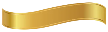 a gold ribbon on a white background