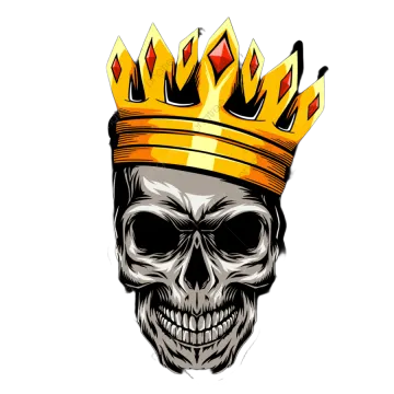 a skull with a crown on his head