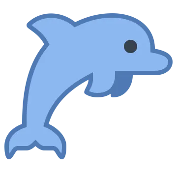 a dolphin with its mouth open