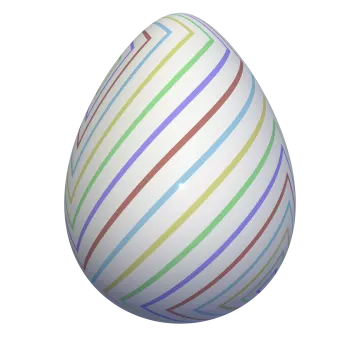 an easter egg with colorful stripes on it