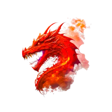 a red dragon on a white background