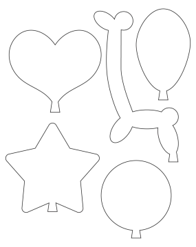free printable balloon and star templates