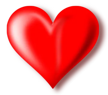 a red heart on a white background