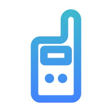 a blue and white icon of a phone